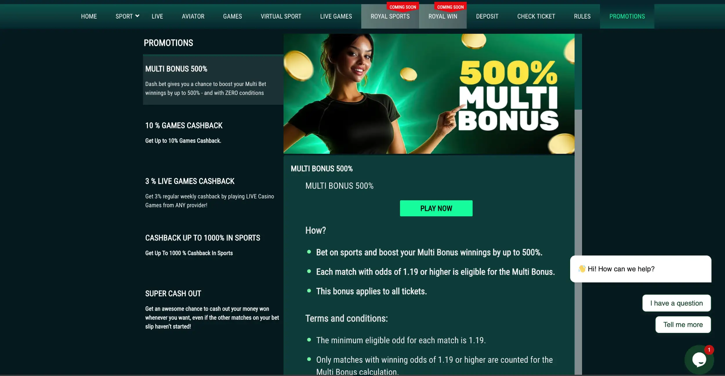 Dash Bet promo code